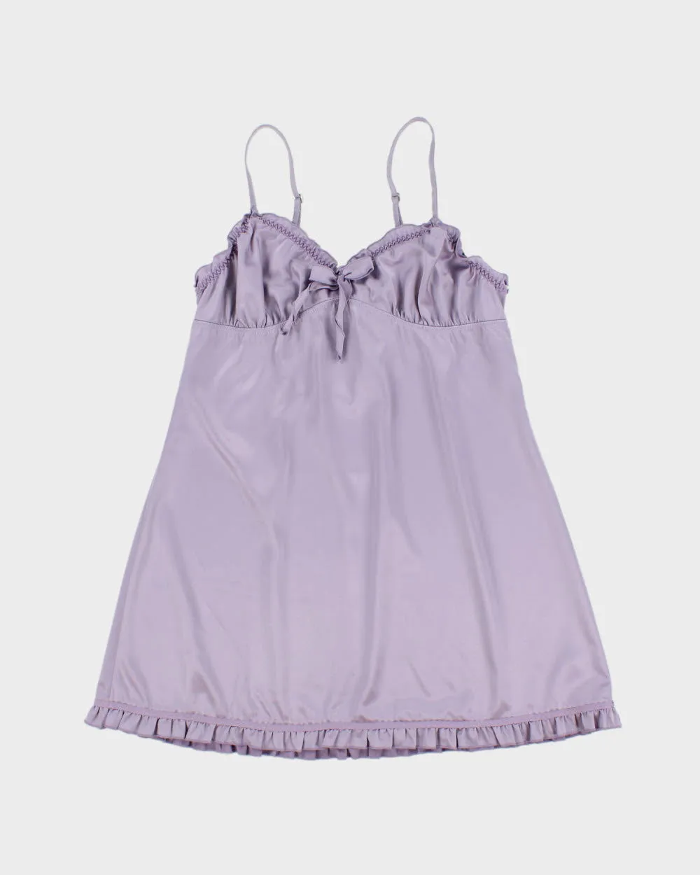 Vintage Y2K 2000s La Senza Satin Ruffle Hem Slip Dress - L sold by Rokit