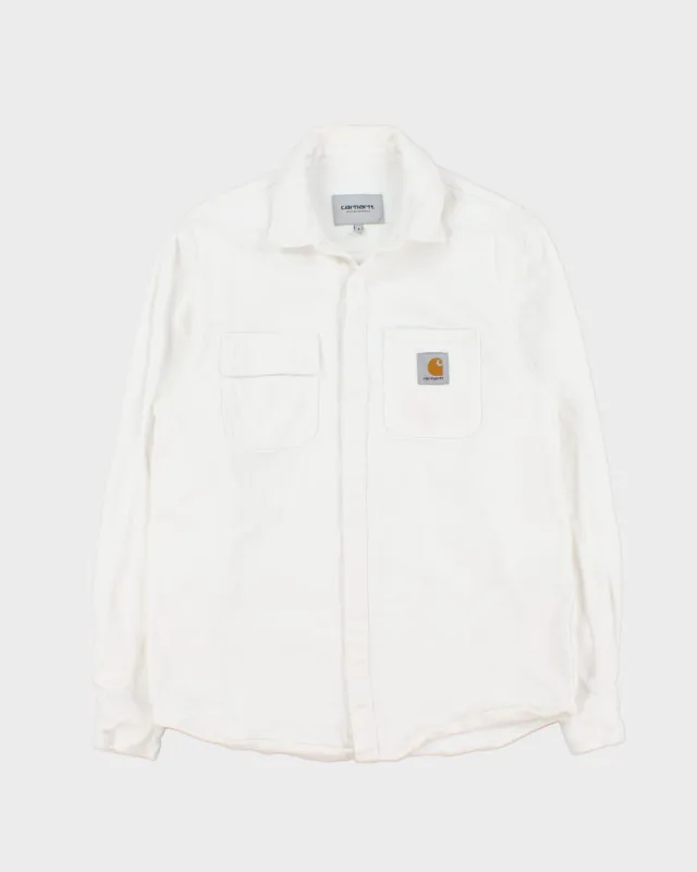 Vintage Carhartt WIP Salinac Snap Button Long Sleeve Denim Over Shirt - S made by Carhartt