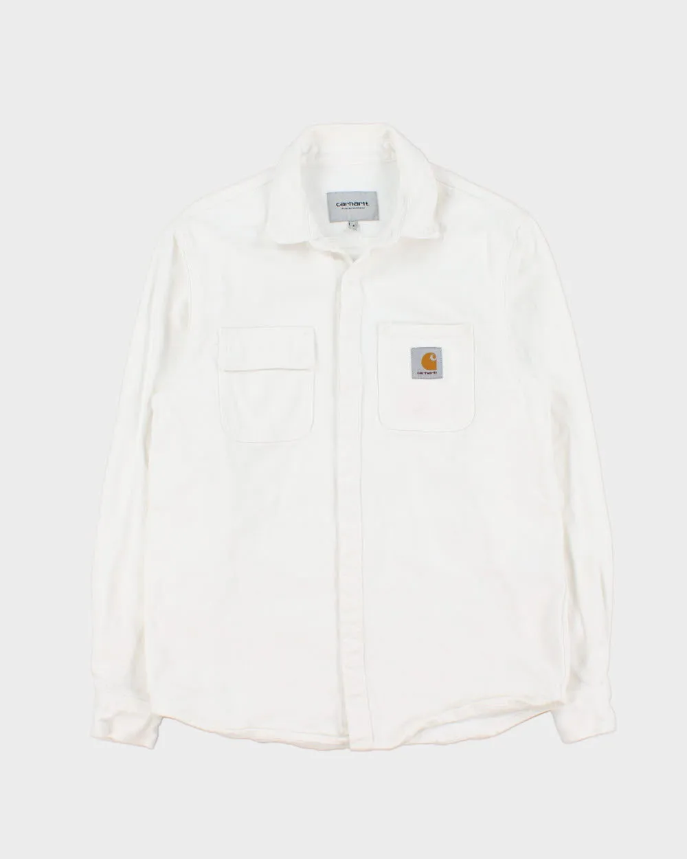 Vintage Carhartt WIP Salinac Snap Button Long Sleeve Denim Over Shirt - S sold by Rokit