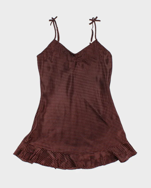 Vintage Y2K 2000s Undercover Wear Polka Dot Satin Slip Dress - M made by Rokit