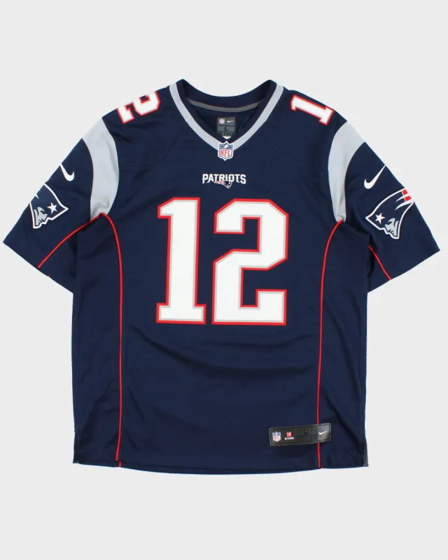 2015-16 Nike New England Patriots Tom Brady #12 NFL On Field Stitched Home Jersey - L made by Rokit