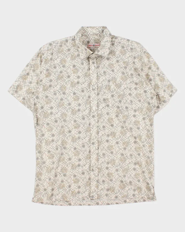Vintage 1990s Pierre Cardin Leaf Patterned Relaxed Fit Short Sleeve Shirt - L made by Pierre Cardin