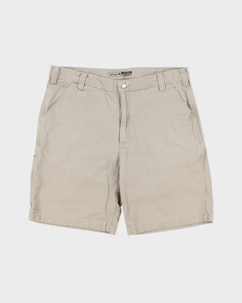 Vintage Carhartt Desert Khaki Rugged Flex Relaxed Fit Canvas Work Shorts - W38 sold by Rokit