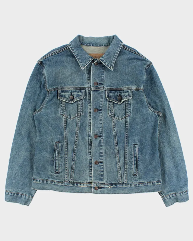 Vintage 1999 GAP Blue Jeans Distressed Denim Trucker Jacket - XL made by GAP