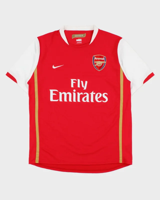 Vintage 2007-08 Nike Arsenal FC Dri-Fit Short Sleeve Home Football Shirt - M made by Nike