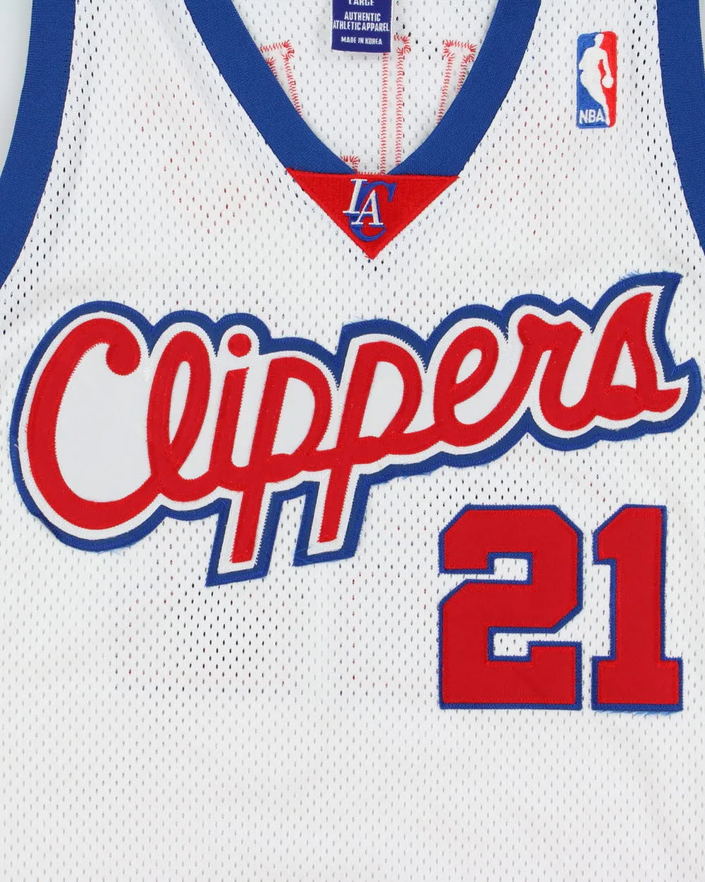 Vintage 2000-01 Champion LA Clippers Darius Miles #21 NBA Stitched Mesh Home Jersey - L sold by Rokit product image thumbnail 4