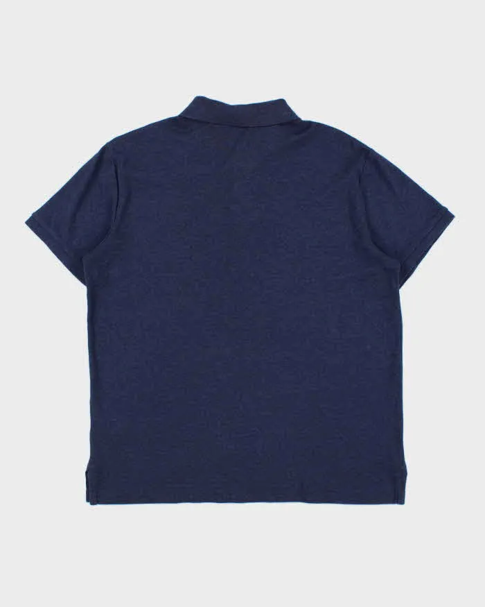 Vintage Polo Ralph Lauren Navy Marl Custom Slim Fit Short Sleeve Polo Shirt - L sold by Rokit product image thumbnail 2