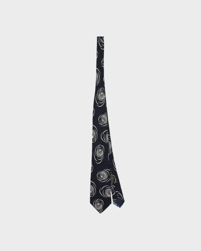 Vintage 1980s Giorgio Armani Swirl Pattern Silk Tie made by Giorgio Armani