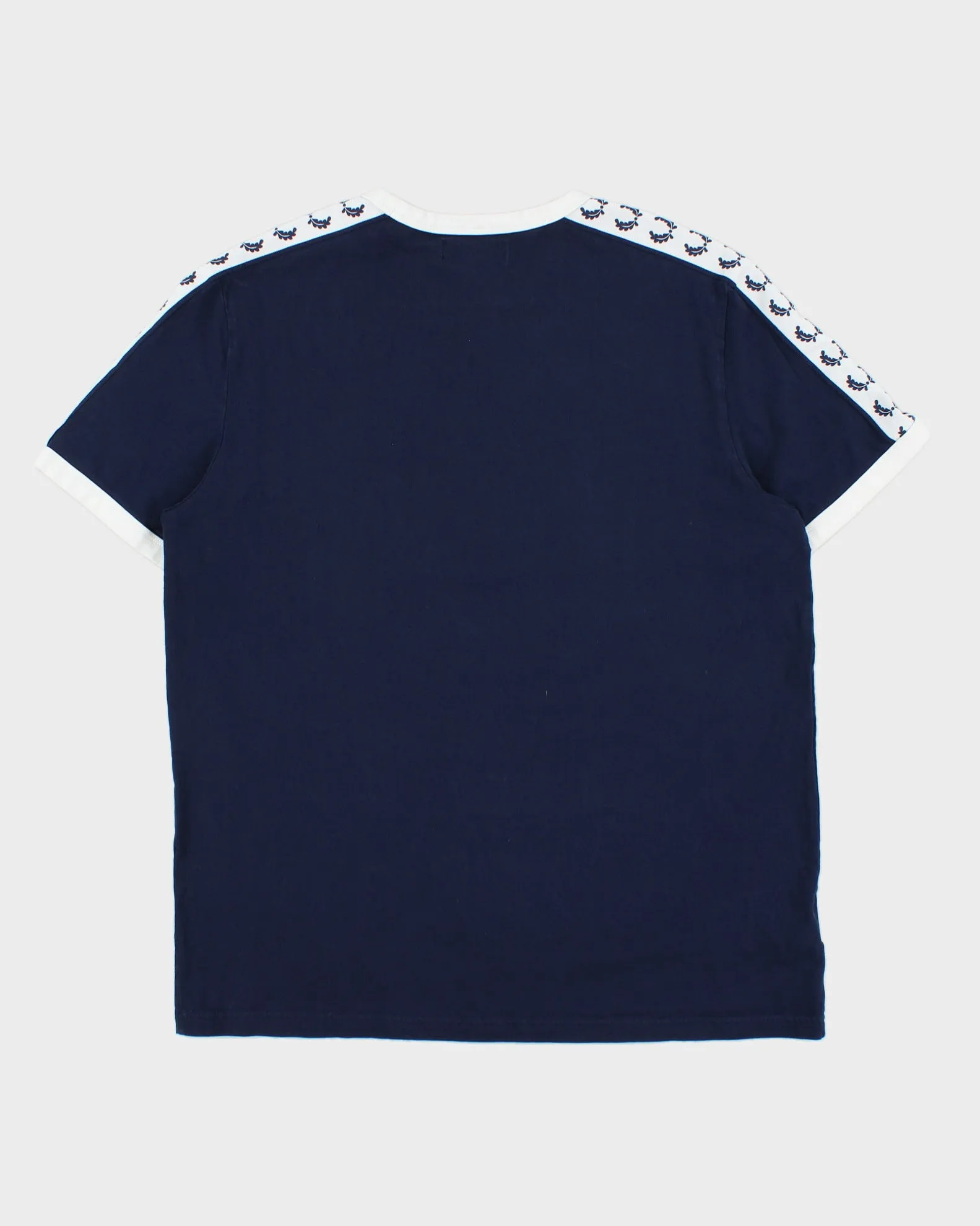 Vintage Fred Perry Navy Taped Classic Crewneck Ringer T-Shirt - L sold by Rokit product image thumbnail 2