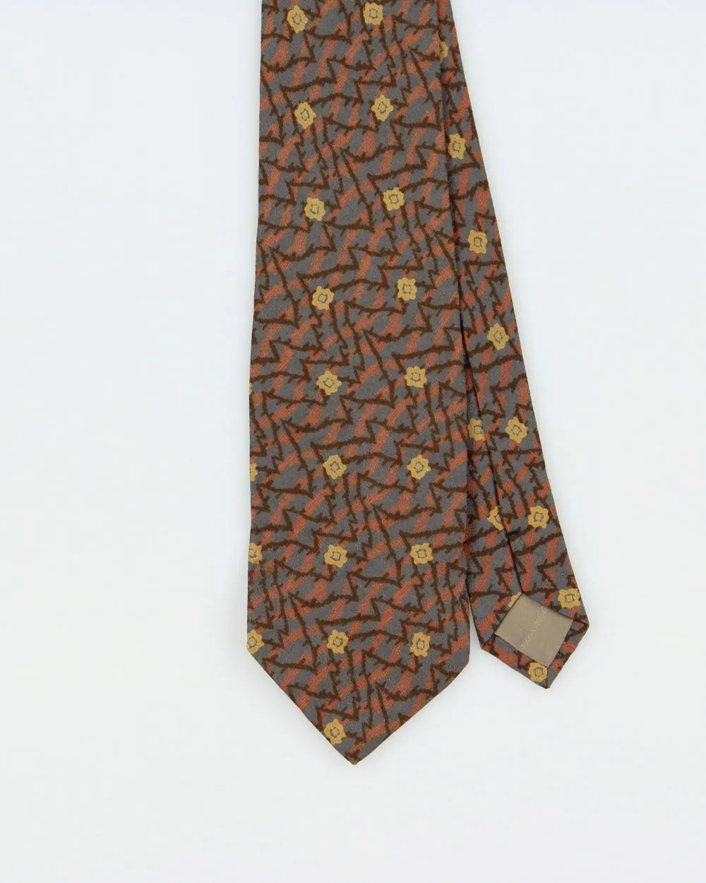 Vintage 1980s Giorgio Armani Floral Pattern Striped Silk Tie sold by Rokit product image thumbnail 2