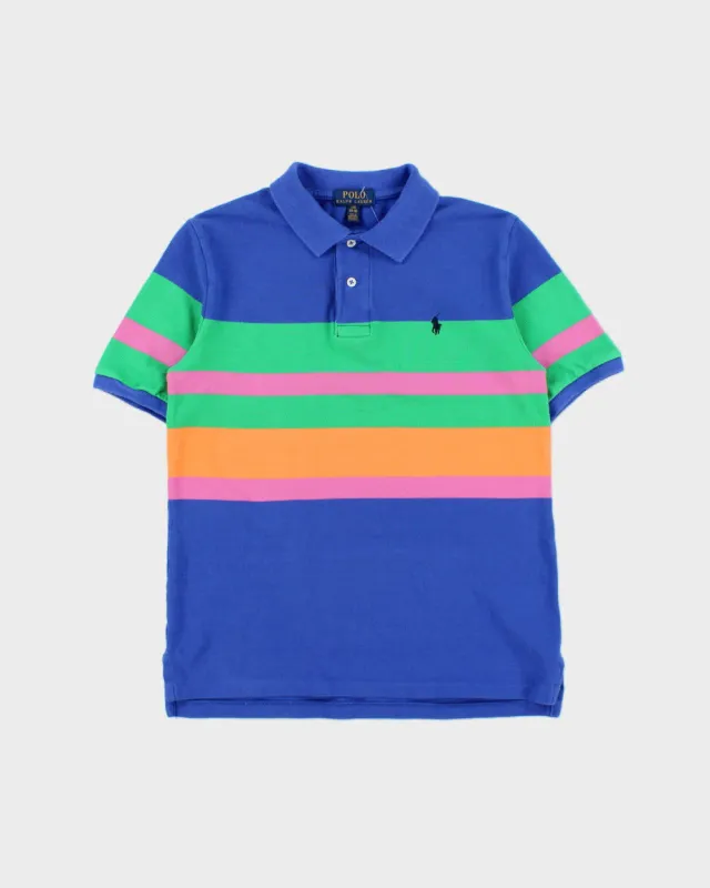 Vintage Polo Ralph Lauren Women's Striped Short Sleeve Polo Shirt - L made by Ralph Lauren