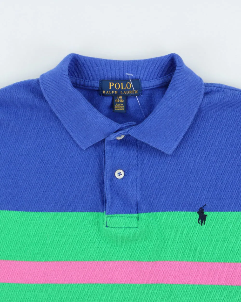 Vintage Polo Ralph Lauren Women's Striped Short Sleeve Polo Shirt - L sold by Rokit product image thumbnail 5