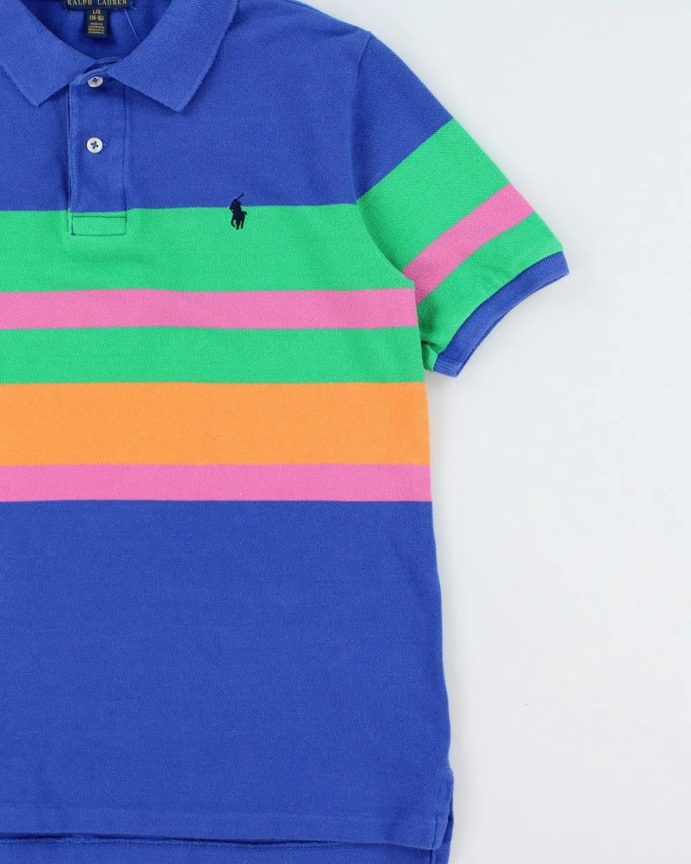 Vintage Polo Ralph Lauren Women's Striped Short Sleeve Polo Shirt - L sold by Rokit product image thumbnail 3