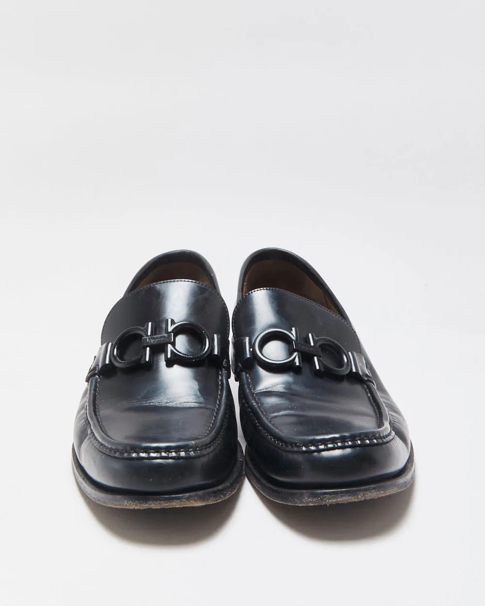 Salvatore Ferragamo Black Gancini Leather Buckle Loafers - UK7.5 sold by Rokit product image thumbnail 3