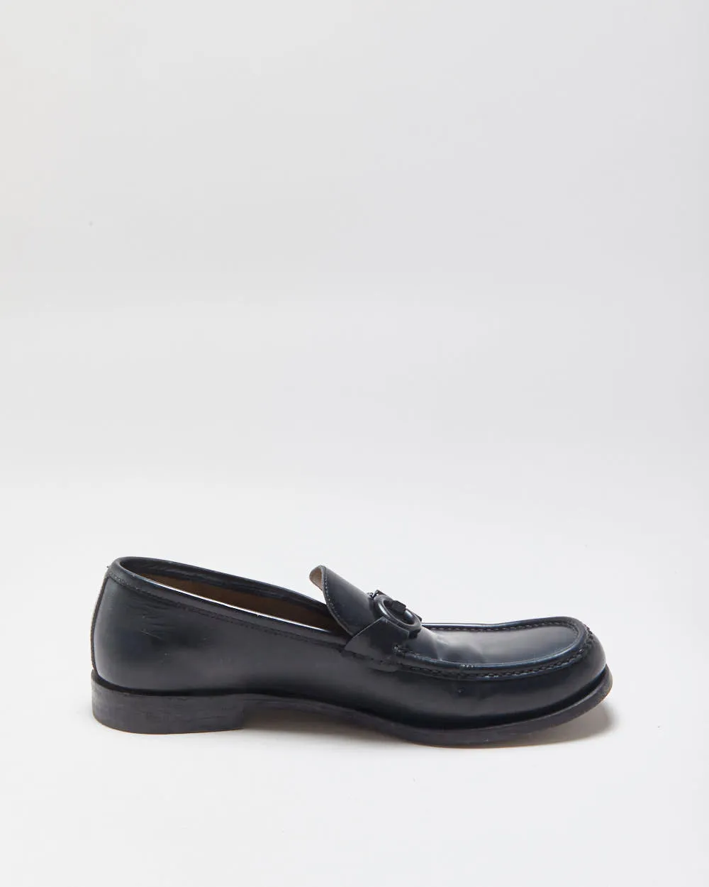 Salvatore Ferragamo Black Gancini Leather Buckle Loafers - UK7.5 sold by Rokit product image thumbnail 2
