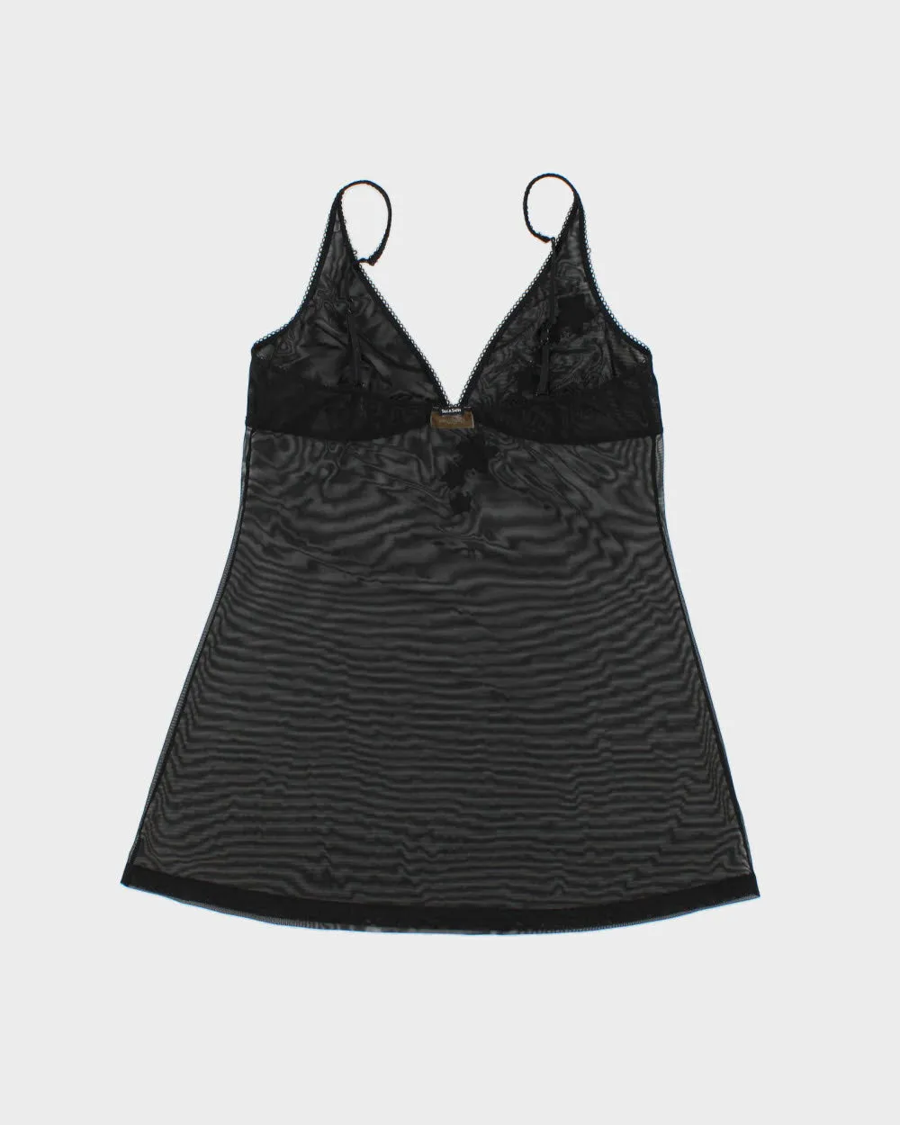 Vintage 1990s Silk & Satin Embroidered Mesh Slip Dress - M sold by Rokit product image thumbnail 2