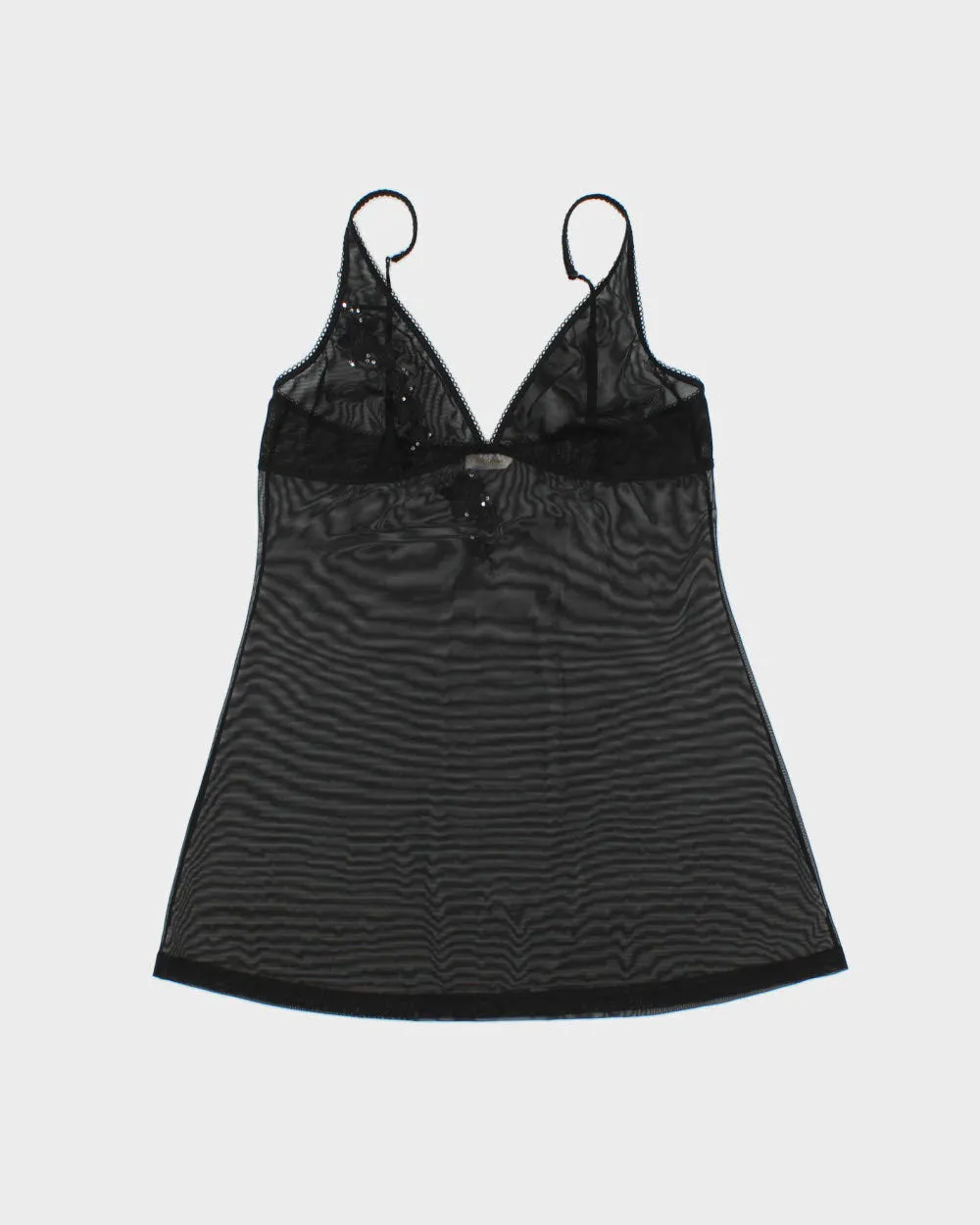 Vintage 1990s Silk & Satin Embroidered Mesh Slip Dress - M sold by Rokit