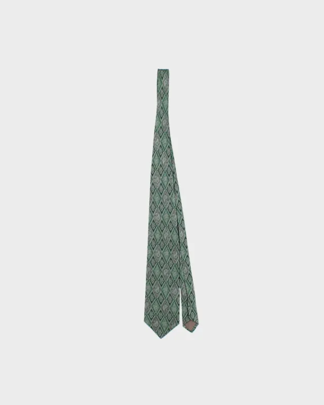 Vintage 1990s Kenzo Diamond Paisley Silk Tie made by Kenzo