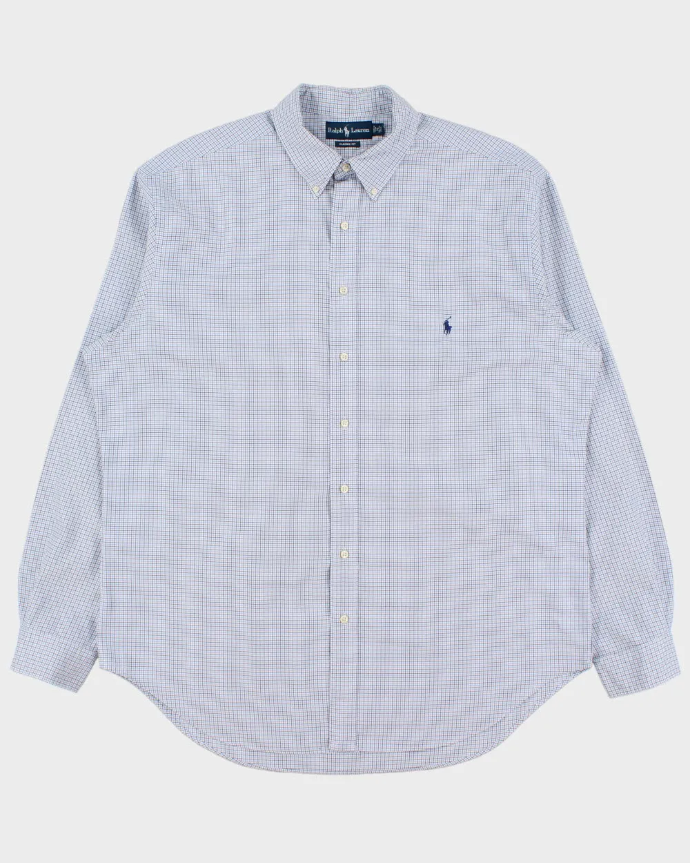 Vintage 1990s Ralph Lauren Classic Fit Checked Long Sleeve Shirt - XXL sold by Rokit