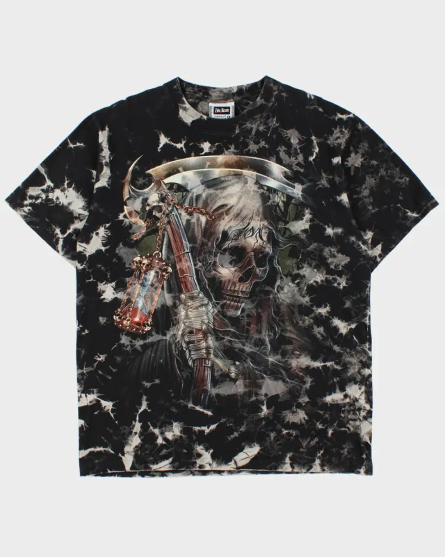Vintage The Roxx Heavyweight Tie-Dye Skeleton Reaper Single Stitch Crewneck T-Shirt - XL made by Rokit