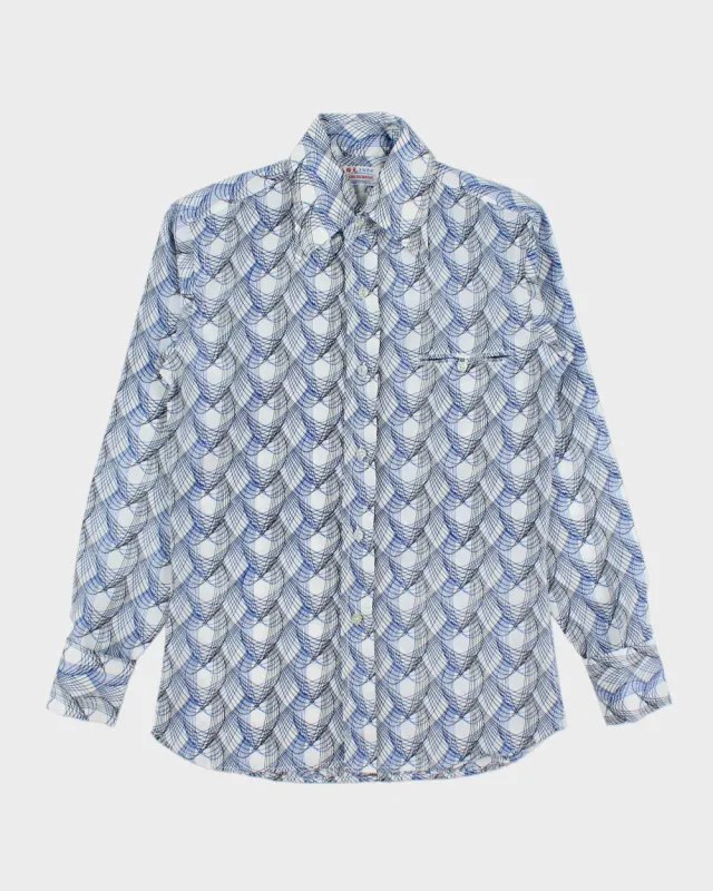 Vintage 1970s Shunkwong Geometric Pattern Long Sleeve Shirt - S made by Rokit