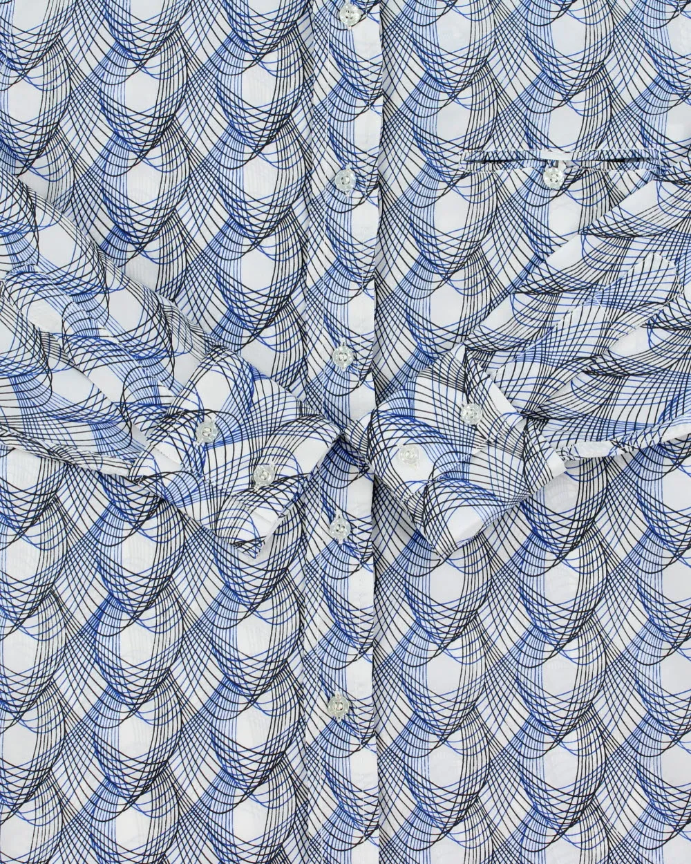 Vintage 1970s Shunkwong Geometric Pattern Long Sleeve Shirt - S sold by Rokit product image thumbnail 4