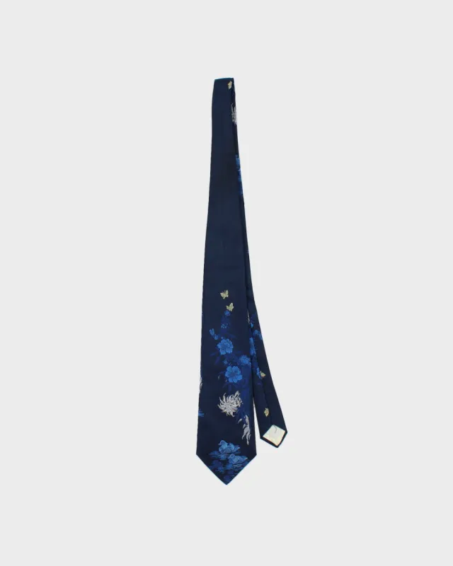 Vintage 1970s Christian Dior Monsieur Embroidered Pond Life Tie made by Dior