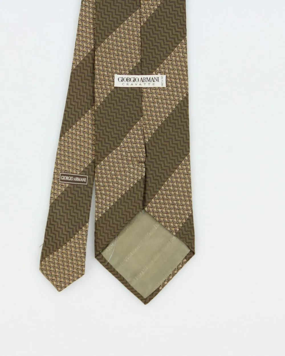 Vintage 1990s Giorgio Armani Striped Patterned Silk Tie sold by Rokit product image thumbnail 3