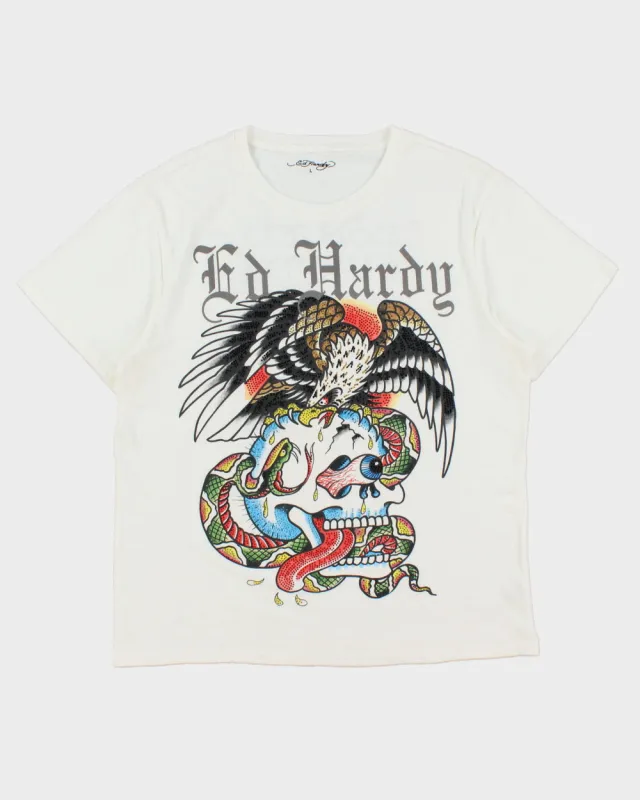 Ed Hardy Heavyweight Diamante Embellished Skull Graphic Crewneck T-Shirt - L made by Ed Hardy