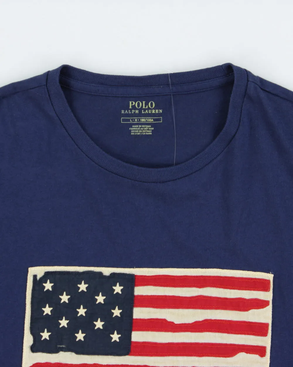 Vintage Polo Ralph Lauren Patch Embroidered USA Single Stitch Crewneck T-Shirt - L sold by Rokit product image thumbnail 5