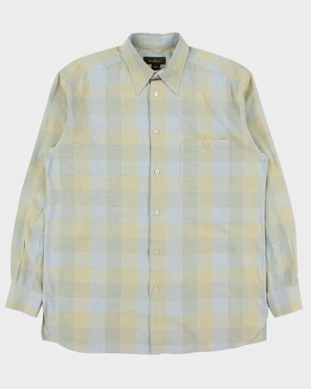 Vintage Ermenegildo Zegna Checked Long Sleeve Shirt - M sold by Rokit