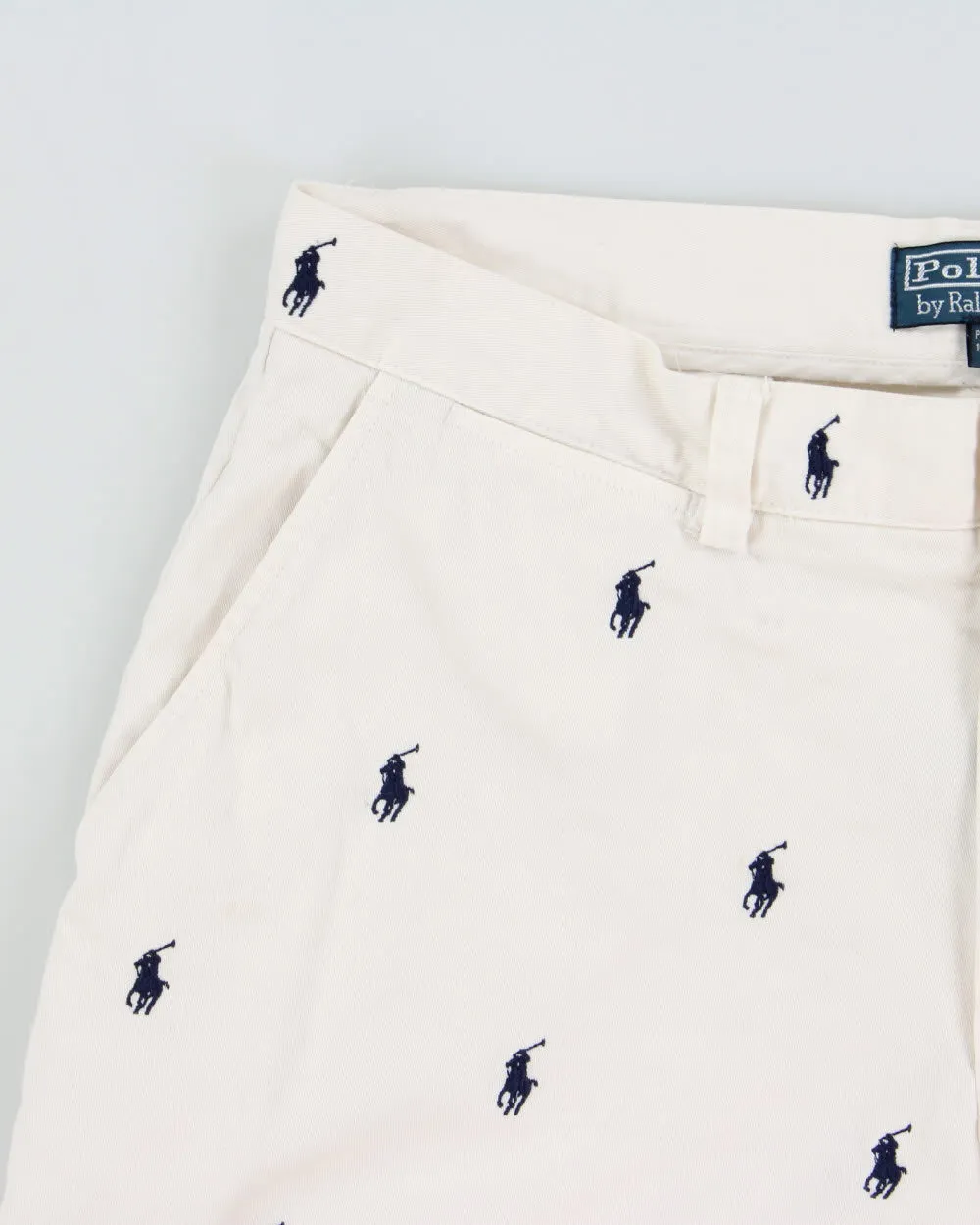 Vintage Polo Ralph Lauren Repeat Pony Embroidered Relaxed Fit Chino 'Prospect' Shorts - W33 sold by Rokit product image thumbnail 3