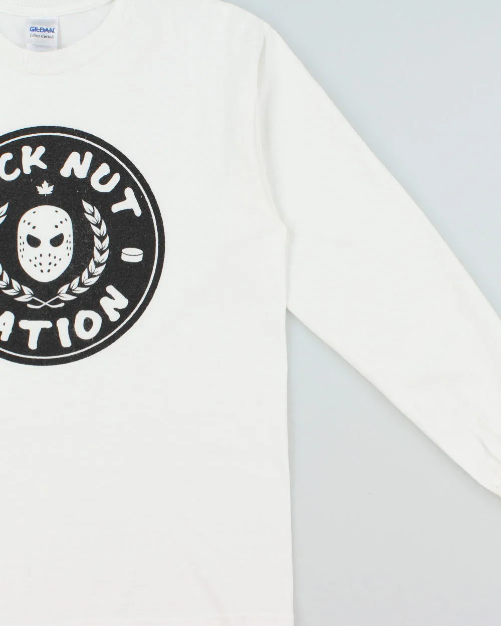 Vintage Y2K 00s Puck Nut Nation Heavyweight Gildan Ultra Ice Hockey Long Sleeve Crewneck T-Shirt - M sold by Rokit product image thumbnail 3