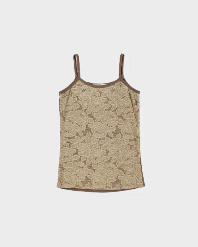 Vintage Y2k 2000s Miss Msz Lace Overlay Cami Top - XS made by Rokit
