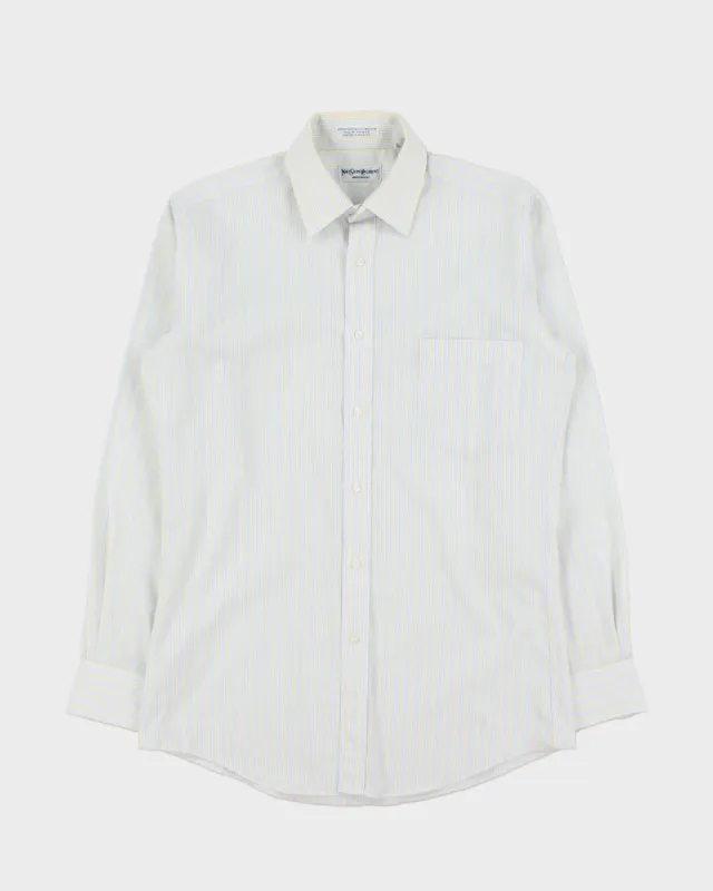 Vintage 1980s Yves Saint Laurent Striped Long Sleeve Pocket Shirt - S made by Yves Saint Laurent