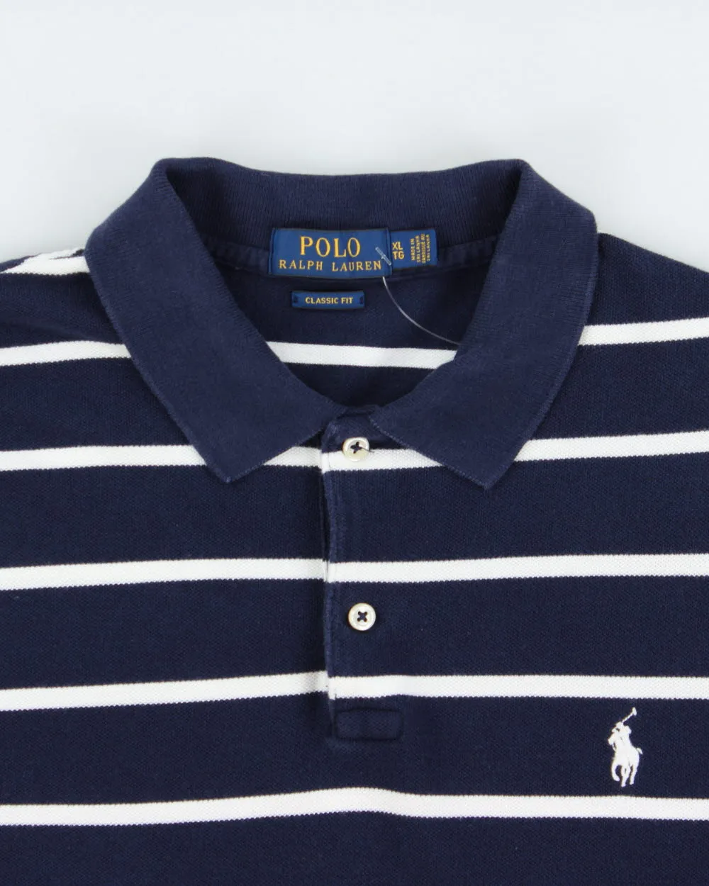 Vintage Polo Ralph Lauren Striped Classic Fit Short Sleeve Polo Shirt - XL sold by Rokit product image thumbnail 5