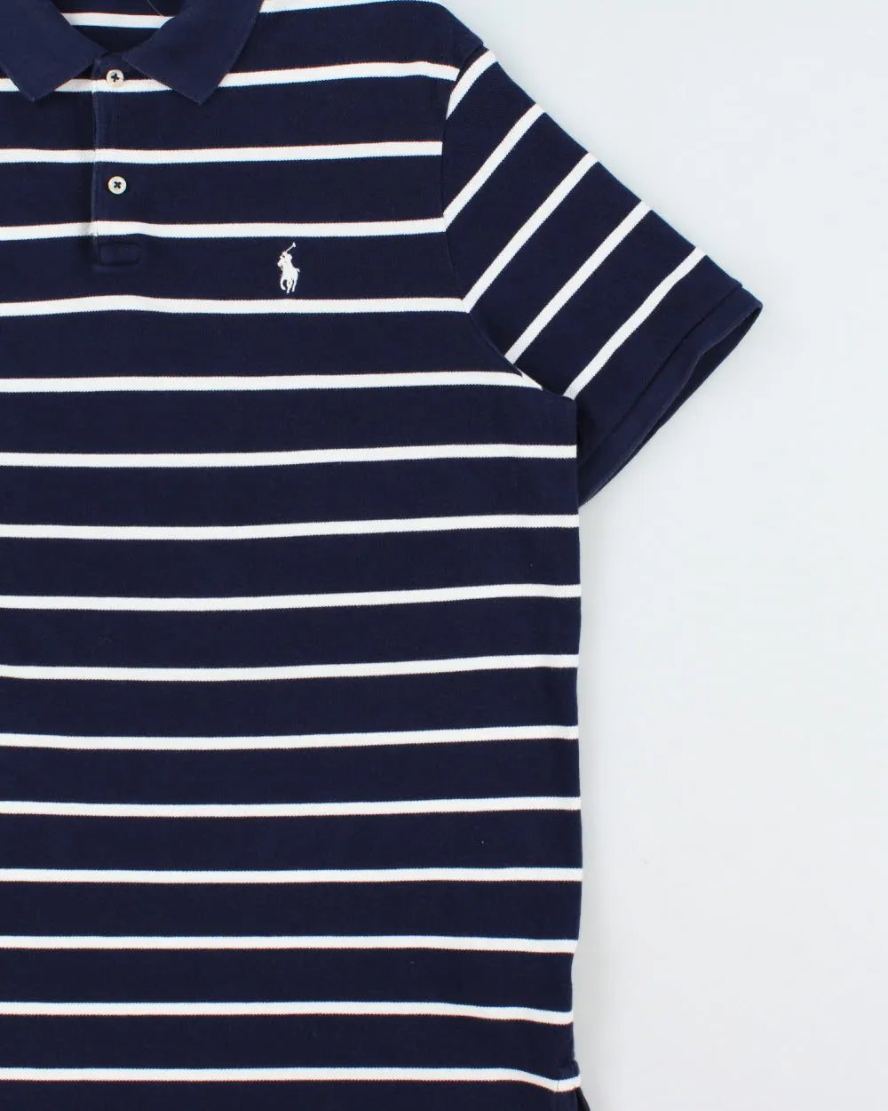 Vintage Polo Ralph Lauren Striped Classic Fit Short Sleeve Polo Shirt - XL sold by Rokit product image thumbnail 3