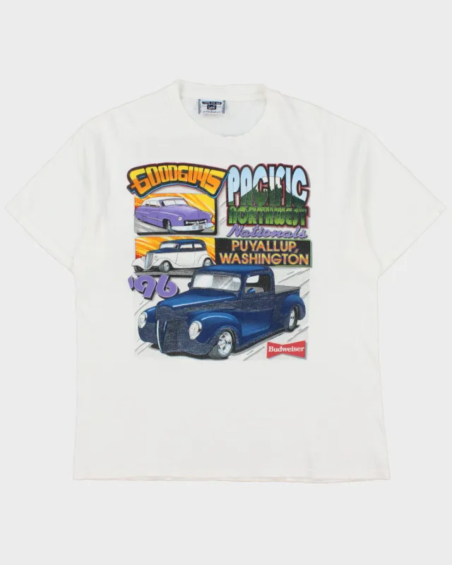 Vintage 1998 Lee GoodGuys Pacific Northwest Nationals Heavyweight Made In USA Crewneck T-Shirt - L made by Lee