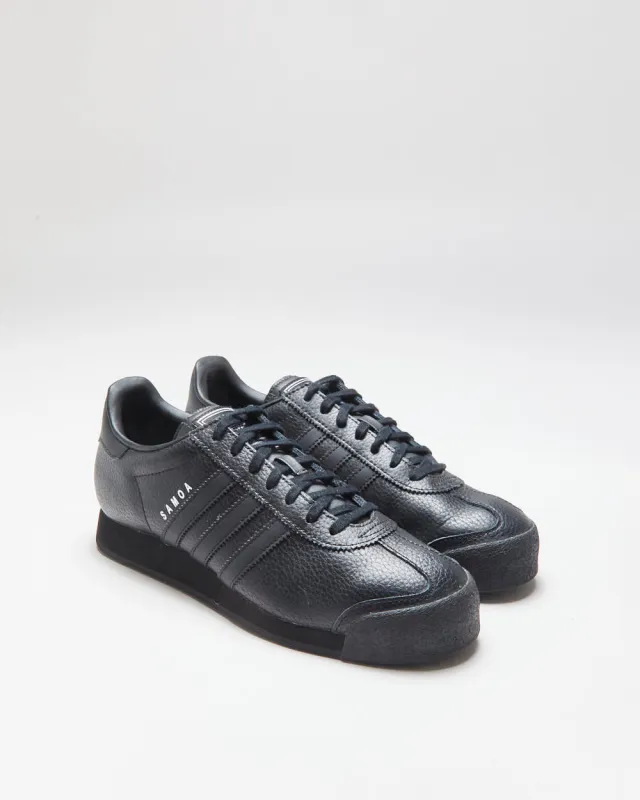 DS Adidas Samoa Triple Black Leather Trainers - UK8 made by Adidas