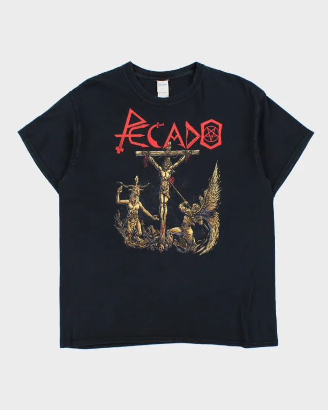 Vintage Pecado Black Metal Band Heavyweight Gildan Crewneck T-Shirt - L made by Rokit