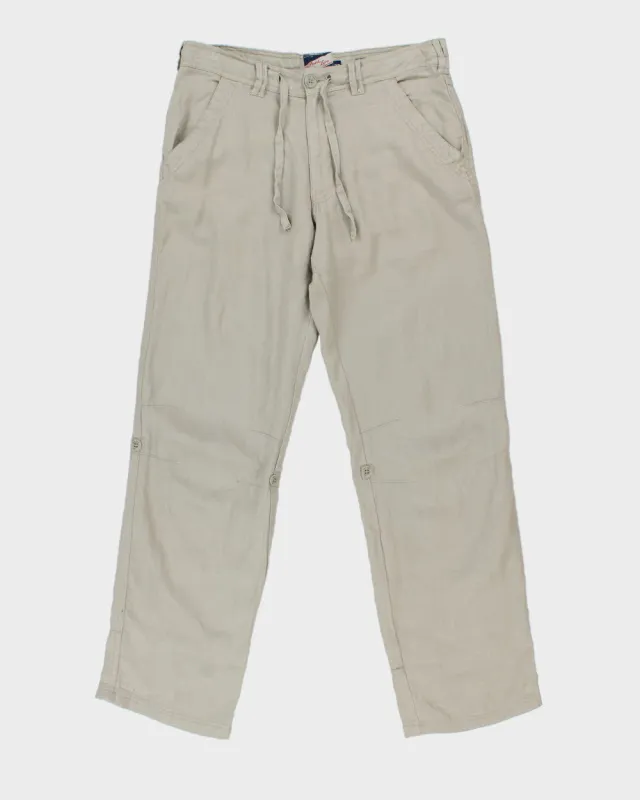 Vintage Y2K 2000s Point Zero Linen Drawstring 2-in-1 Trousers - W34 L33 made by Rokit