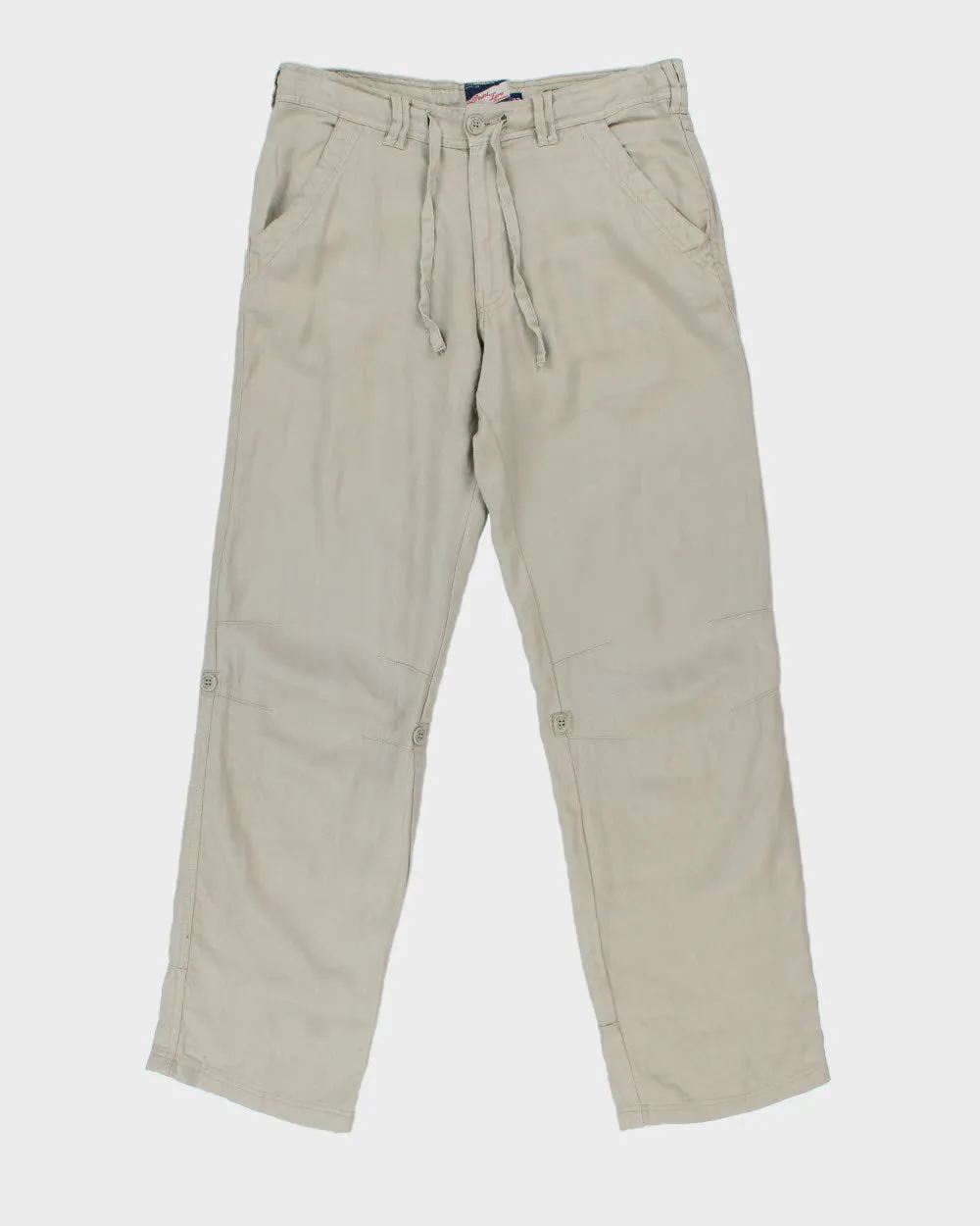 Vintage Y2K 2000s Point Zero Linen Drawstring 2-in-1 Trousers - W34 L33 sold by Rokit