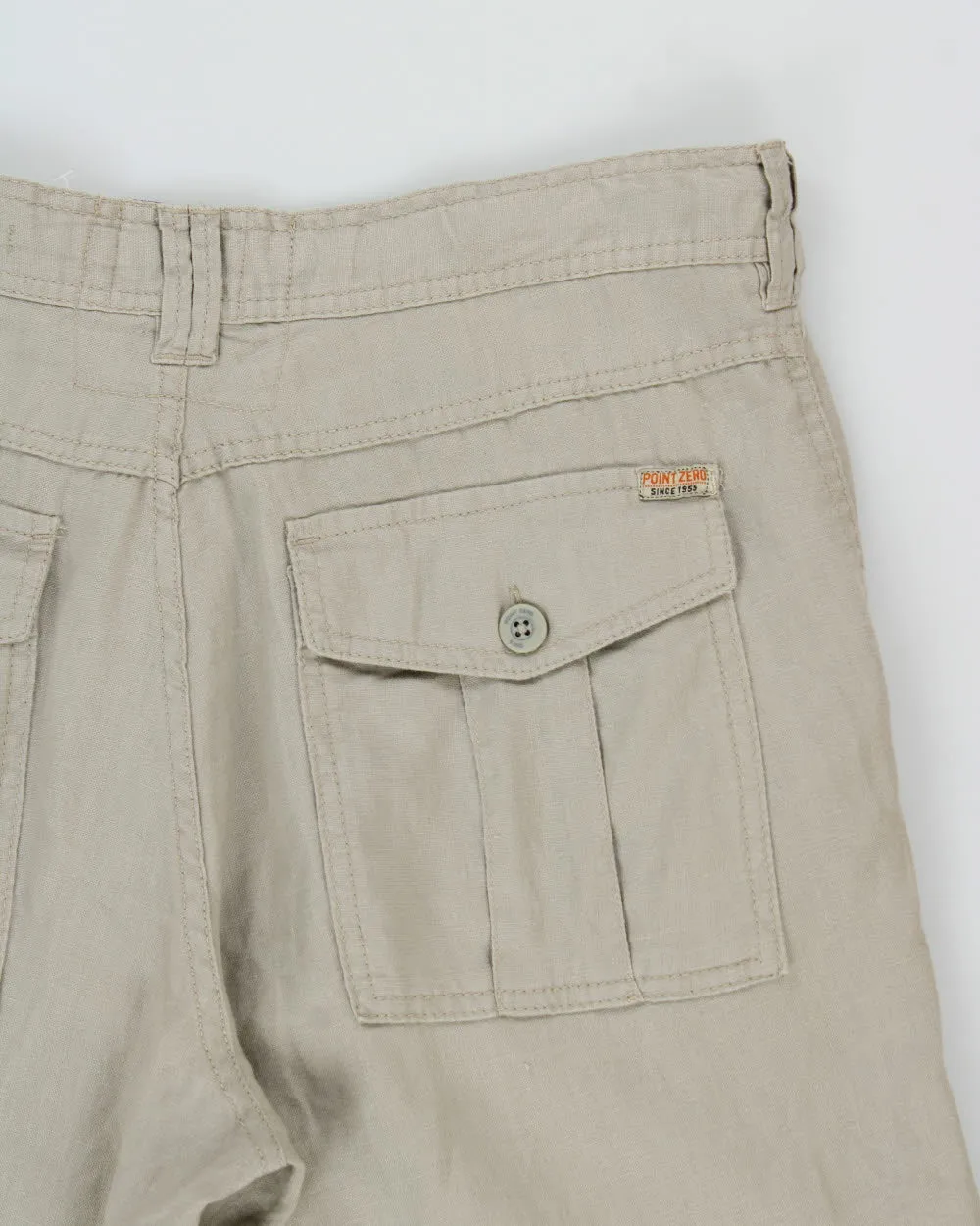 Vintage Y2K 2000s Point Zero Linen Drawstring 2-in-1 Trousers - W34 L33 sold by Rokit product image thumbnail 4
