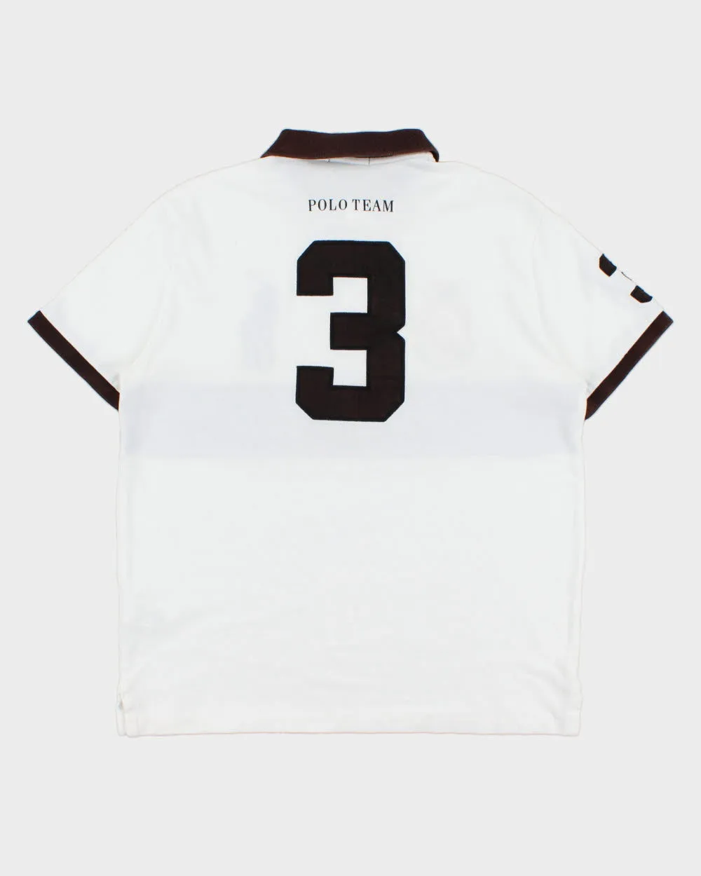 Vintage Polo Ralph Lauren Big Pony #3 Crest Spell Out Custom Slim Fit Short Sleeve Polo Shirt - L sold by Rokit product image thumbnail 2