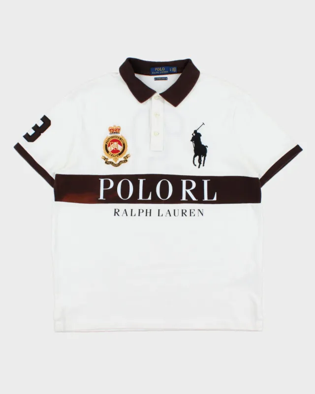 Vintage Polo Ralph Lauren Big Pony #3 Crest Spell Out Custom Slim Fit Short Sleeve Polo Shirt - L made by Ralph Lauren