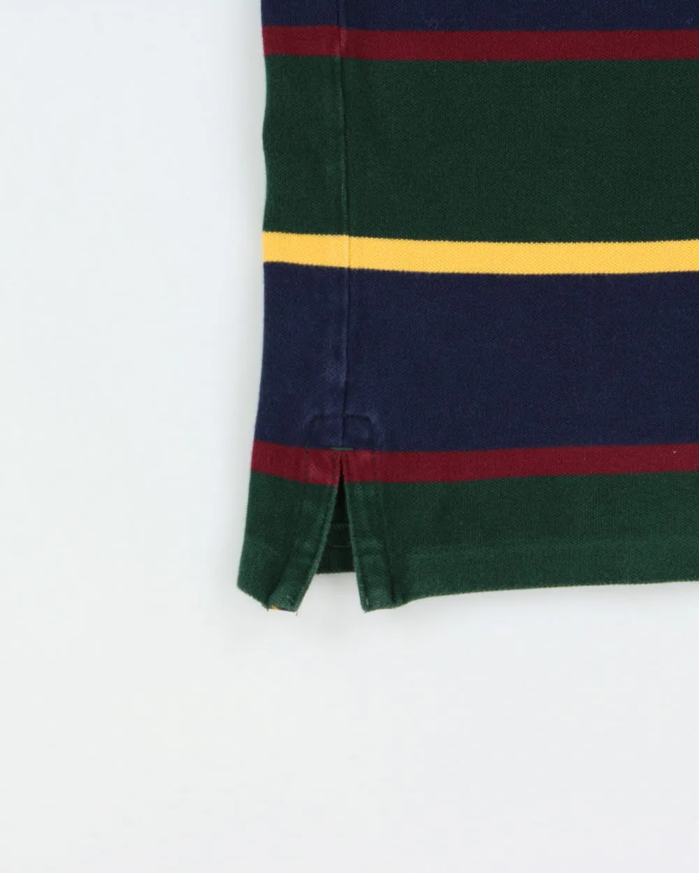 Vintage Polo Ralph Lauren Rugby Bear Striped Custom Slim Fit Short Sleeve Polo Shirt - M sold by Rokit product image thumbnail 4
