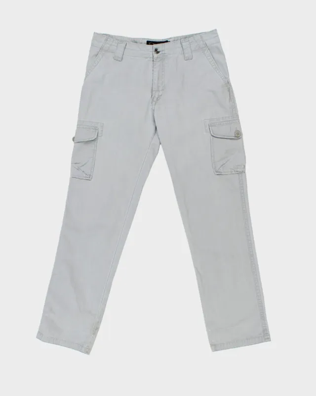 Vintage Oakley Pale Grey Canvas Regular Fit Straight Leg Cargo Trousers - W32 L32 made by Oakley
