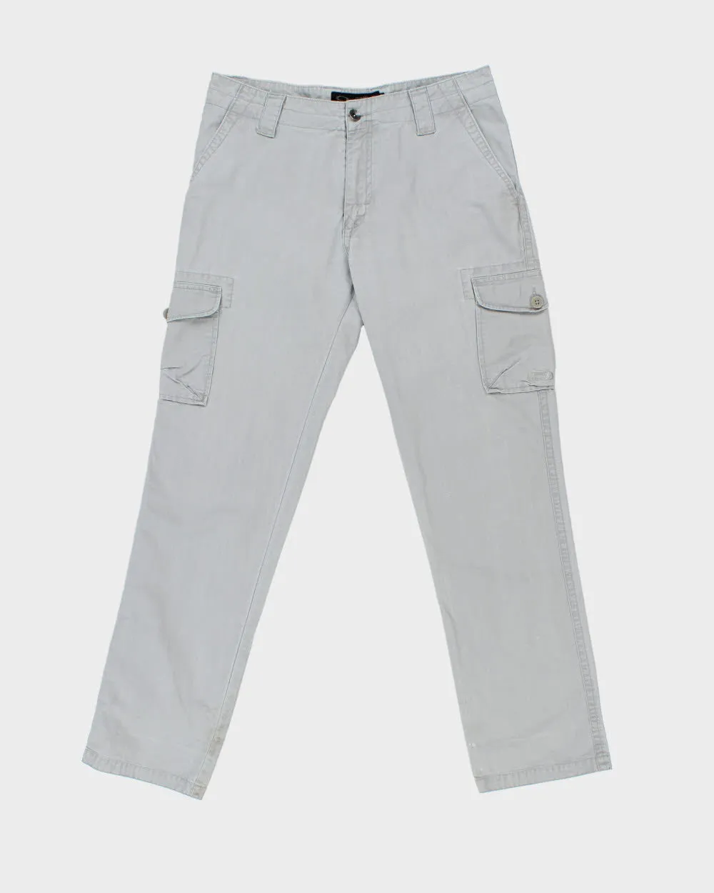 Vintage Oakley Pale Grey Canvas Regular Fit Straight Leg Cargo Trousers - W32 L32 sold by Rokit