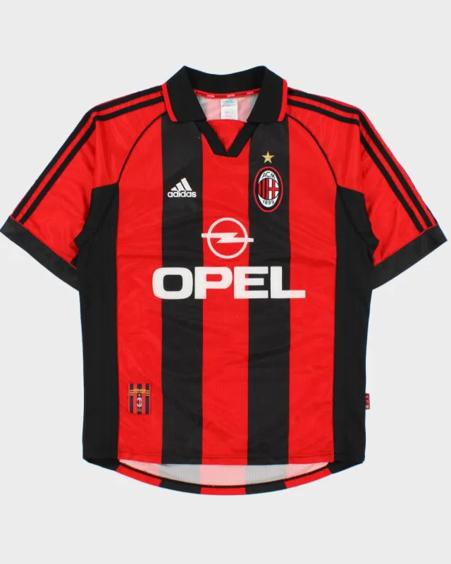 Vintage 1998-99 Adidas AC Milan FC Short Sleeve Made In Italy Home Football Shirt - M made by Adidas