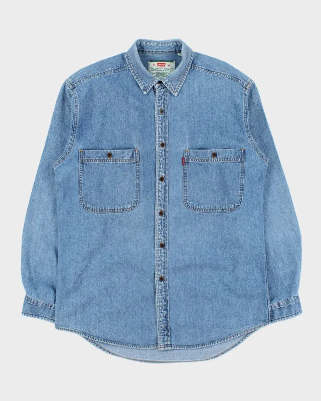 Vintage 1990s Levi's Medium Wash Long Sleeve Denim Pocket Shirt - M made by Levi's